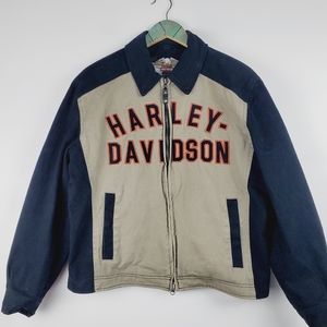 Harley-Davidson Men's Black and Tan Corduroy Jacket